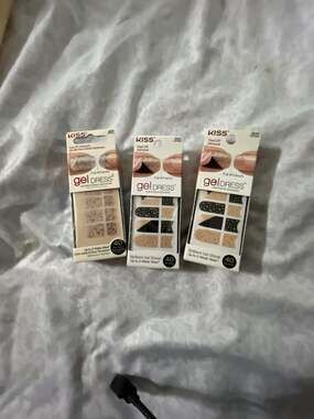 Lot of 3 KISS gel DRESS Full French Gel Polish Solution Nail Strips